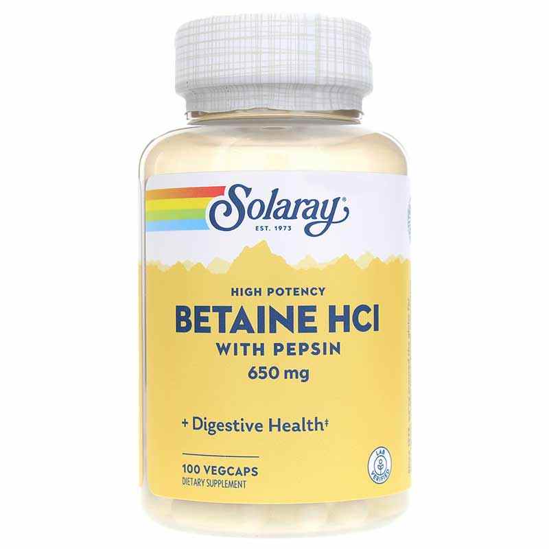 Betaine HCL 650 Mg With Pepsin Solaray